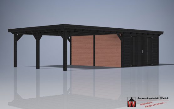 carport op maat geleverd als bouwpakket - carport met overkapping - carport met schuur