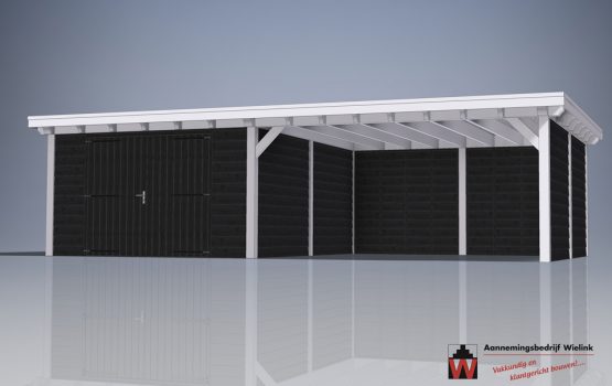 douglas houten schuur met carport - houten carport met schuur op maat gemaakt-2