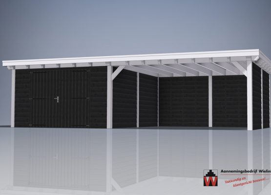 douglas houten schuur met carport - houten carport met schuur op maat gemaakt-2