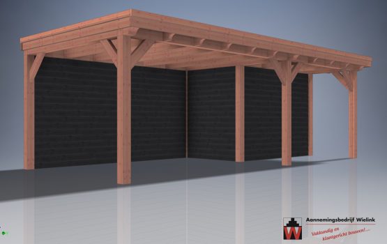 douglas houten schuur met carport - houten carport met schuur op maat gemaakt-2
