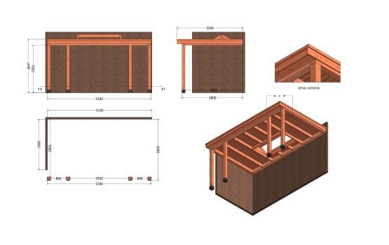 houten veranda - aanbouw veranda aan huis - terrasoverkapping