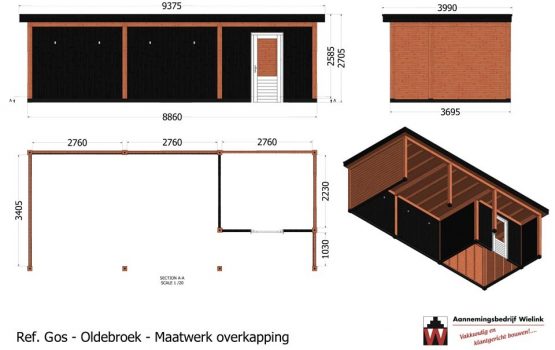 Maatwerk douglas of eiken overkapping met tuinhuis