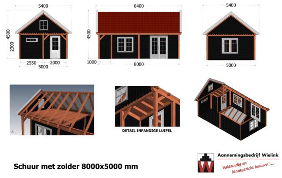 Wielink houtbouw - schuur met zolder - gastenverblijf met vide - douglas of eiken houten schuur